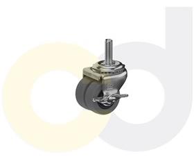 CasterDepot Low Profile Casters - Thermo-Rubber Wheel - Capacities Up To 180 Lbs.-HC016.8BF