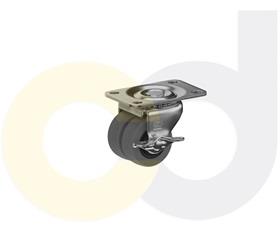 CasterDepot Low Profile Casters - Thermo-Rubber Wheel - Capacities Up To 180 Lbs.-HC016.8C7