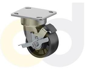 CasterDepot Ergonomic, Top Plate Casters - Glass-Filled Nylon Wheel- Cap. Up To 1400 Lbs.-HC020.093