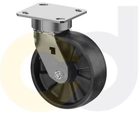 CasterDepot Ergonomic, Top Plate Casters - Glass-Filled Nylon Wheel- Cap. Up To 1400 Lbs.-HC020.107
