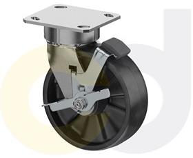 CasterDepot Ergonomic, Top Plate Casters - Glass-Filled Nylon Wheel- Cap. Up To 1400 Lbs.-HC020.108