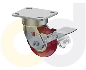 CasterDepot Ergonomic, Top Plate Casters - Poly On Aluminum Wheel - Capacities Up To 1500 Lbs.-HC020.9B5