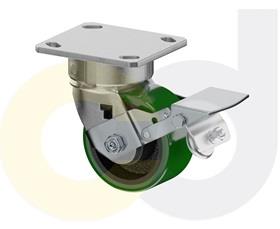 CasterDepot Ergonomic, Top Plate Casters - Poly On Cast Iron Wheel- Capacities Up To 1400 Lbs.-HC091.952