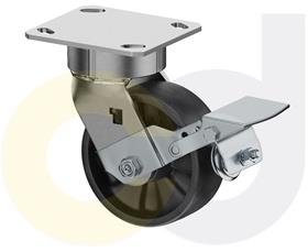 CasterDepot Ergonomic, Top Plate Casters - Glass-Filled Nylon Wheel- Cap. Up To 1400 Lbs.-HC091.9AF