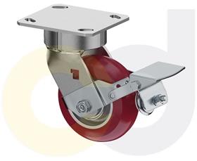 CasterDepot Ergonomic, Top Plate Casters - Poly On Aluminum Wheel - Capacities Up To 1500 Lbs.-HC091.9E2