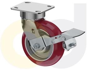 CasterDepot Ergonomic, Top Plate Casters - Poly On Aluminum Wheel - Capacities Up To 1500 Lbs.-HC091.A3F
