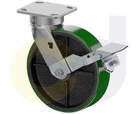 CasterDepot Ergonomic, Top Plate Casters - Poly On Cast Iron Wheel- Capacities Up To 1400 Lbs.-HC091.A60