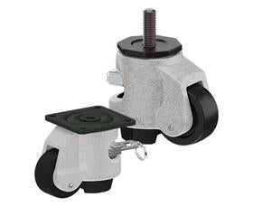 CasterDepot Leveling Casters - Nylon Wheel - Ratchet Adjustment - Capacities Up To 500 Kg.