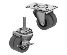 CasterDepot Low Profile Casters - Thermo-Rubber Wheel - Capacities Up To 180 Lbs.