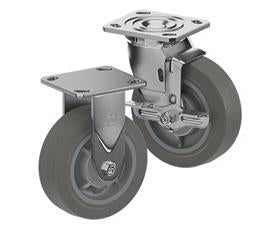 CasterDepot Top Plate Casters - Thermo-Rubber Wheel - Capacities Up To 600 Lbs.