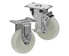 CasterDepot Top Plate Casters - White Nylon Wheel - Capacities Up To 350 Lbs.