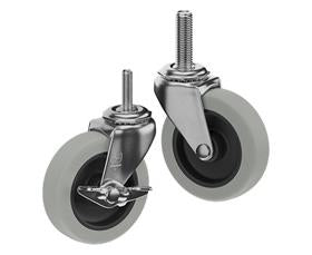 CasterDepot Threaded Stem Casters - Thermo-Rubber Wheel - Capacities Up To 110 Lbs.