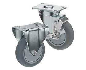 CasterDepot Top Plate Casters - Thermo-Rubber Wheel - Capacities Up To 325 Lbs.