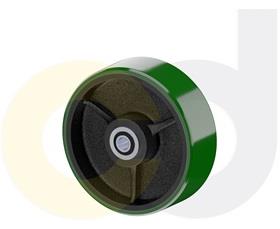CasterDepot Ergonomic, Top Plate Casters - Poly On Cast Iron Wheel- Capacities Up To 1400 Lbs.-HW001.A05