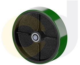 CasterDepot Ergonomic, Top Plate Casters - Poly On Cast Iron Wheel- Capacities Up To 1400 Lbs.-HW001.A06