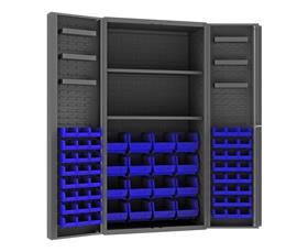 Heavy Duty All-Welded Bin & Shelf 14 Ga. Steel Storage Cabinets-HDC36642S6DS