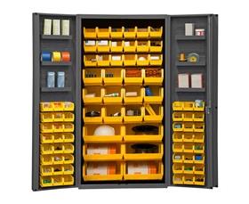Heavy Duty All-Welded Bin & Shelf 14 Ga. Steel Storage Cabinets-HDC36786DS