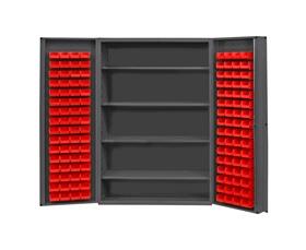 Heavy Duty All-Welded Bin & Shelf 14 Ga. Steel Storage Cabinets-HDC481284S