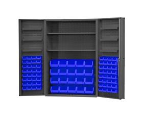 Heavy Duty All-Welded Bin & Shelf 14 Ga. Steel Storage Cabinets-HDC48842S6DS