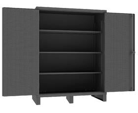 Extra Heavy Duty Cabinet With Pegboard Doors & Shelves-HHDCP3060783S95