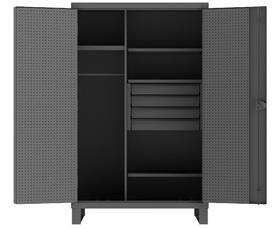 Heavy Duty Wardrobe Cabinets With Pegboard Doors-HHDWCP2448784M95