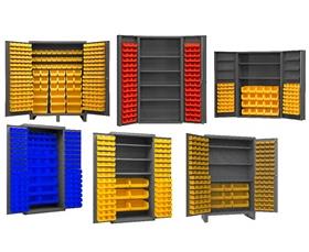 Heavy Duty All-Welded Bin & Shelf 14 Ga. Steel Storage Cabinets