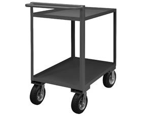 2 Shelf Stock Carts With Raised Handles-HRSCR243695