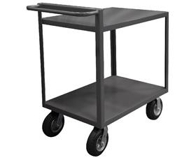 2 Shelf Stock Carts With Raised Handles-HRSCR2436ALD95