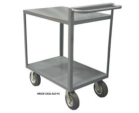 2 Shelf Stock Carts With Raised Handles