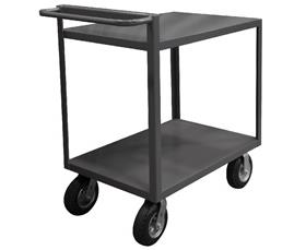 2 Shelf Stock Carts With Raised Handles-HRSCR2448ALD95