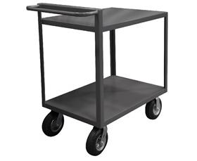 2 Shelf Stock Carts With Raised Handles-HRSCR3048ALD95