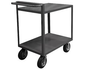 2 Shelf Stock Carts With Raised Handles-HRSCR3060ALD95