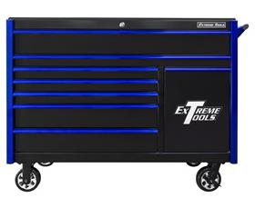 DX Series Roller Cabinet With Power Tool Drawer & Extreme Power Workstation® Hutch-HDX552508RCBKBL