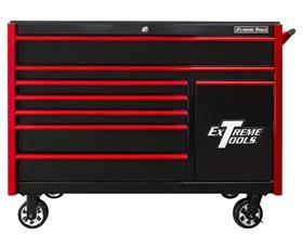 DX Series Roller Cabinet With Power Tool Drawer & Extreme Power Workstation® Hutch-HDX552508RCBKRD