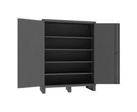 Extra Heavy Duty Cabinet With Pegboard Doors & Shelves-HHDCP2460784S95