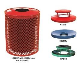 Expanded Metal Receptacles & Lids-HR32L