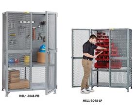All-Welded Tool Storage Locker With Pegboard Or Louvered Panels-HSL13048PB