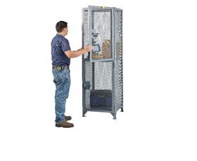 All-Welded Two Compartment Compact Storage Locker-HSL12D2424