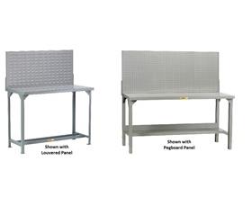 All-Welded Steel Workbenches With Pegboard Or Louvered Panels-HWST2304836LP