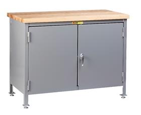 12 Gauge Work Center Cabinet With Butcher Block Top-HWTC2D3048LL