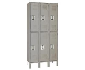 Double Tier Steel Lockers-H52023GRAY