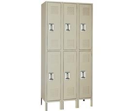 Double Tier Steel Lockers-H52123PUTTY