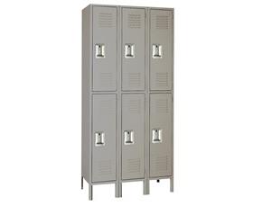 Double Tier Steel Lockers-H52223SUGRAY