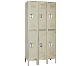 Double Tier Steel Lockers-H52223PUTTY