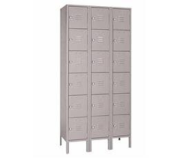 Six Tier Steel Lockers-H53323GRAY