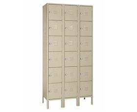Six Tier Steel Lockers-H53323PUTTY