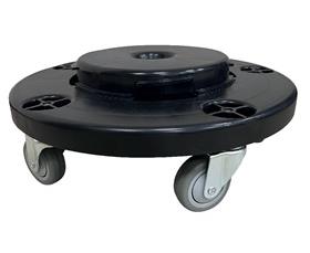 Crusader Round Trash Cans - Lids & Dolly-HCTCDLY