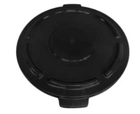 Crusader Round Trash Cans - Lids & Dolly-HCTCL20BLACK