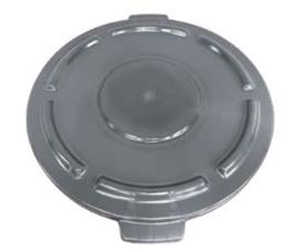 Crusader Round Trash Cans - Lids & Dolly-HCTCL32GRAY