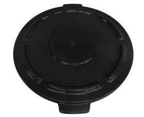 Crusader Round Trash Cans - Lids & Dolly-HCTCL55BLACK